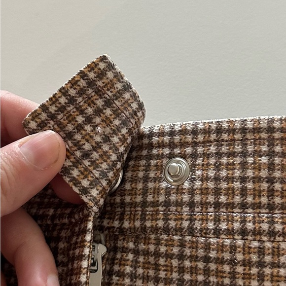 READ NEW Courrèges Reedition Checked Vinyl Mini Skirt Brown Appliquéd Logo 44. - Picture 6 of 10